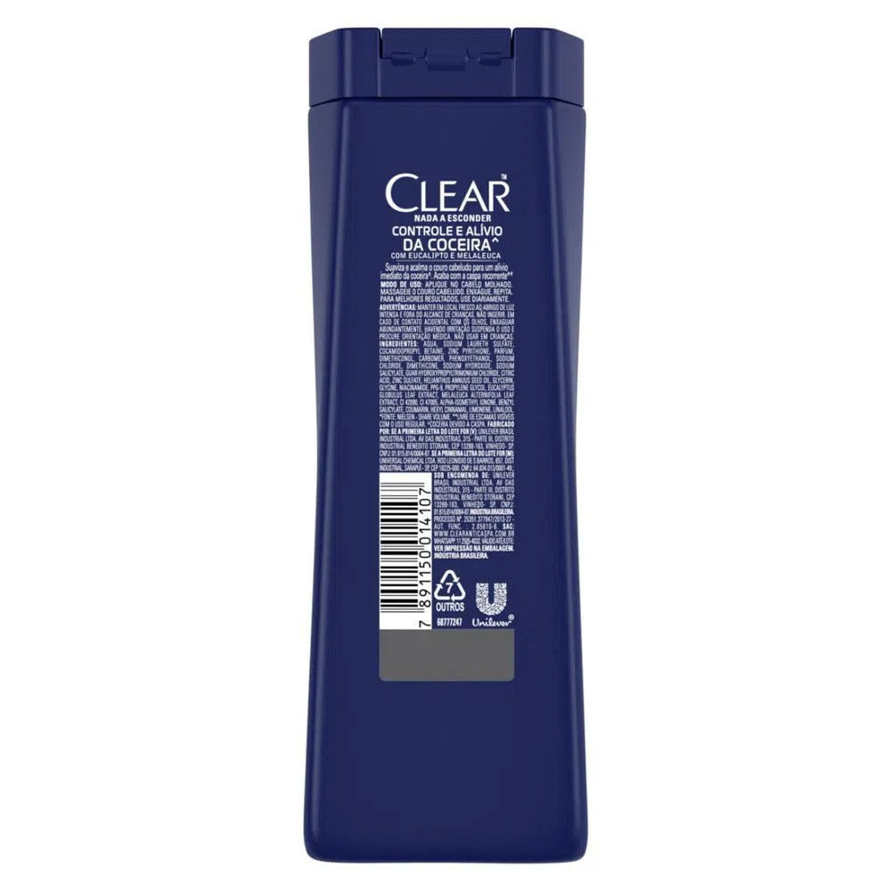 Shampoo Anticaspa Controle Alívio Da Coceira Clear Men 200ml - Shopmano