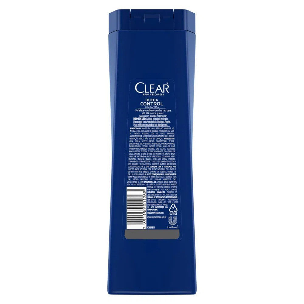 Shampoo Anticaspa Queda Control Clear Men 400ml - Shopmano