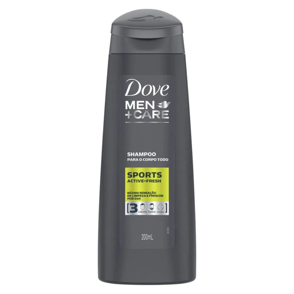 Shampoo Cabelo Barba Corpo Sports Dove Men Care 200ml - Shopmano