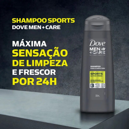 Shampoo Cabelo Barba Corpo Sports Dove Men Care 200ml - Shopmano