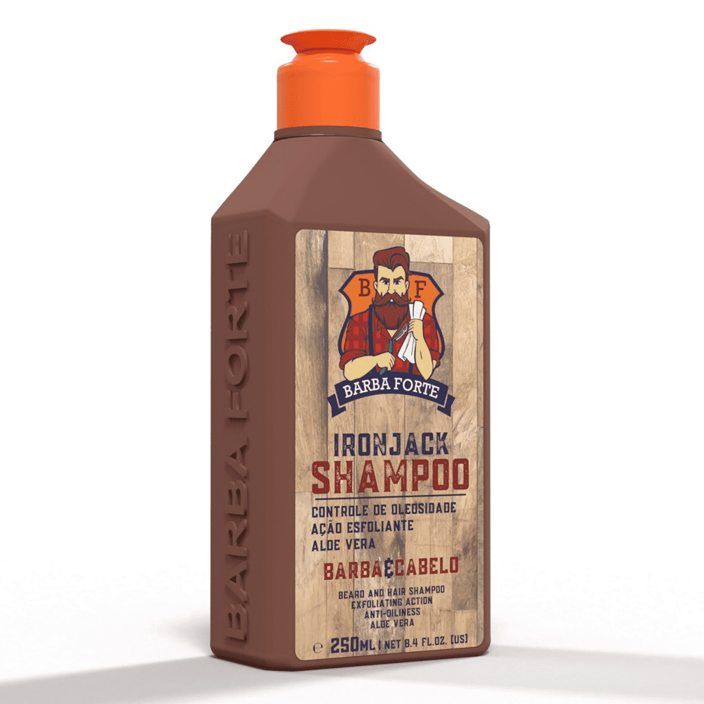 Shampoo Cabelo e Barba Oleosos IronJack Barba Forte 250ml - Shopmano