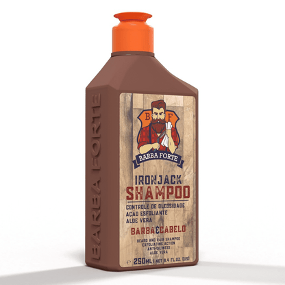Shampoo Cabelo e Barba Oleosos IronJack Barba Forte 250ml - Shopmano