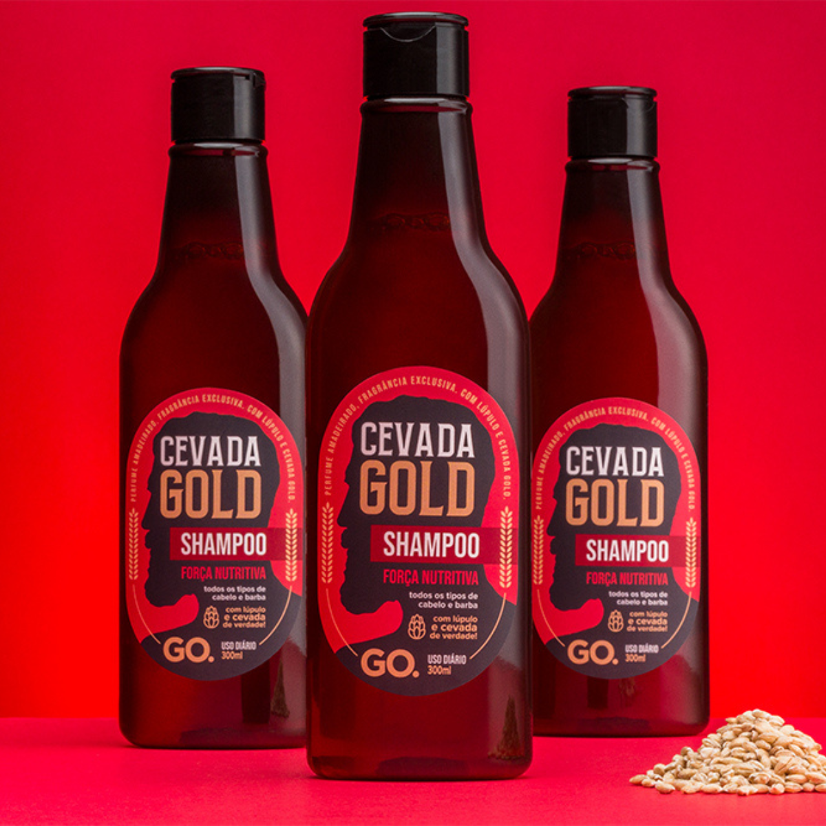 Shampoo Cevada Gold Força Nutrição Go Man 300ml - Shopmano