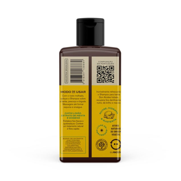 Shampoo Para Barba Lemon Bone Don Alcides 120ml - Shopmano