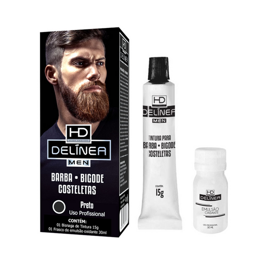 Tinta para Barba e Bigode Preto Delínea Men 15g - Shopmano