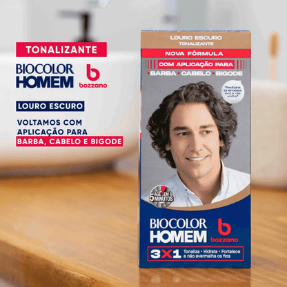 Tonalizante Cabelo e Barba Louro Escuro Biocolor Bozzano - Shopmano