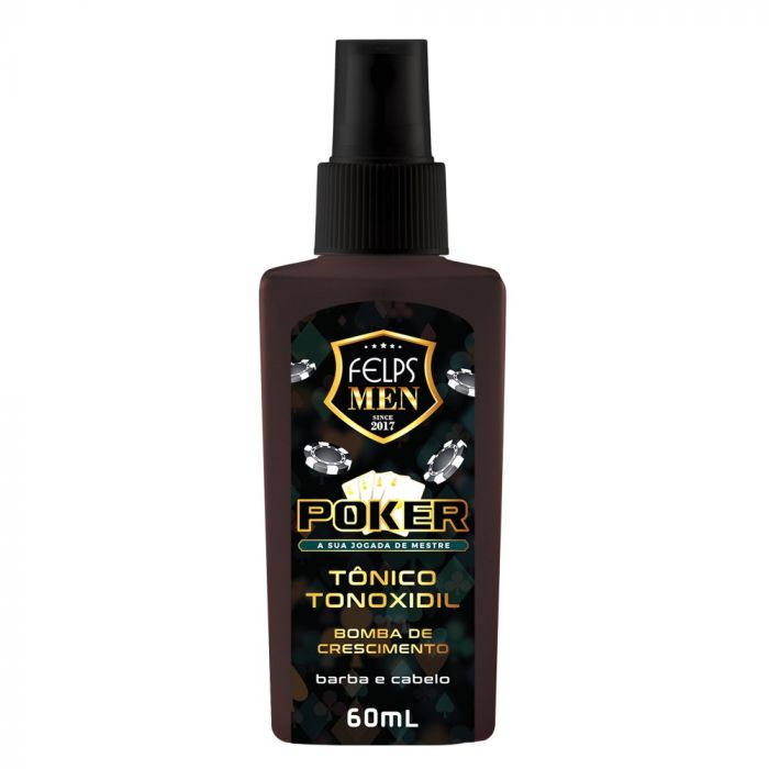 Tônico para Cabelo e Barba Tonoxidil Poker Felps Men 60ml - Shopmano